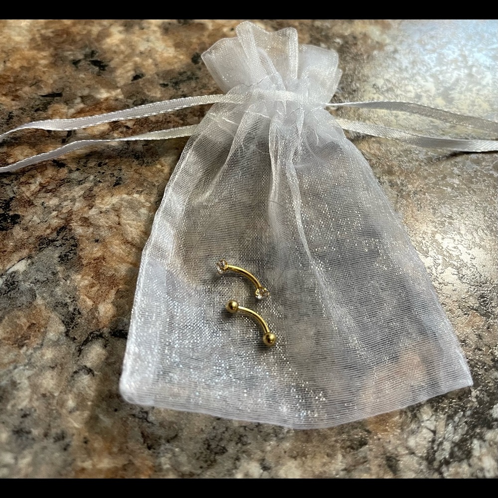 New Gold Eyebrow Barbells